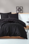 Cotton Box Elegant Stripe Çift Kişilik Nevresim Takımı Saten Siyah