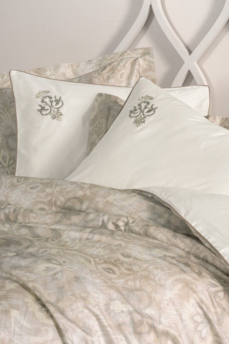 Cotton Box Elite Saten Çift Kişilik Nevresim Takımı Beatrix Bej detay görseli