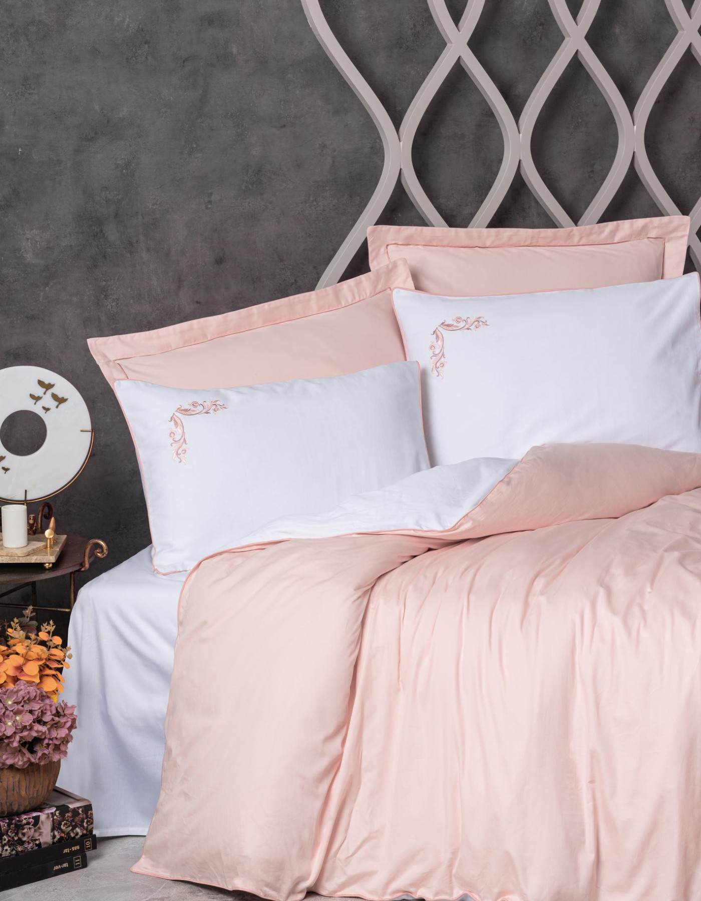 Cotton Box Elite Saten Çift Kişilik Nevresim Takımı Melinda Pembe Cotton Box Elite Saten Çift Kişilik Nevresim Takımı Melinda Pembe