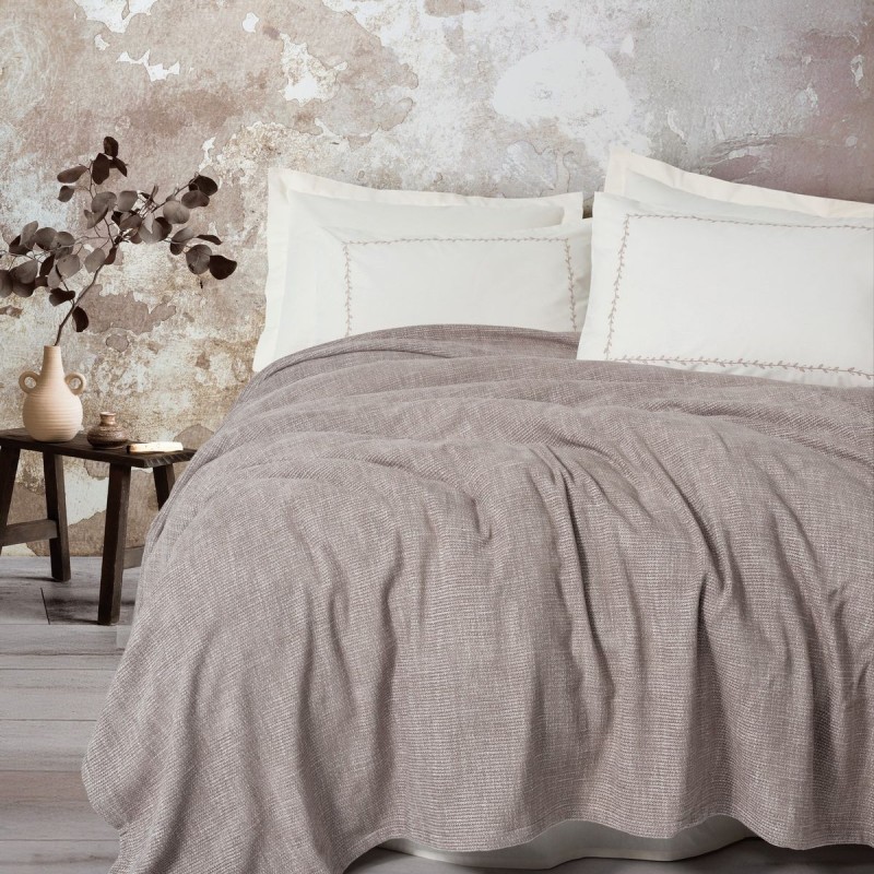 Cotton Box Embrova Çift Kişilik Pike Takımı Şönil Loom Bej