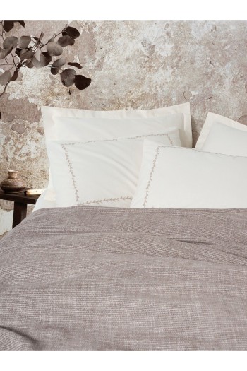 Cotton Box Embrova Çift Kişilik Pike Takımı Şönil Loom Bej Cotton Box Embrova Çift Kişilik Pike Takımı Şönil Loom Bej