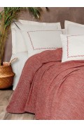 Cotton Box Embrova Çift Kişilik Pike Takımı Şönil Loom Bordo görseli 2