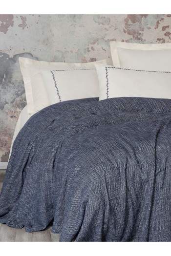 Cotton Box Embrova Çift Kişilik Pike Takımı Şönil Loom Lacivert Cotton Box Embrova Çift Kişilik Pike Takımı Şönil Loom Lacivert