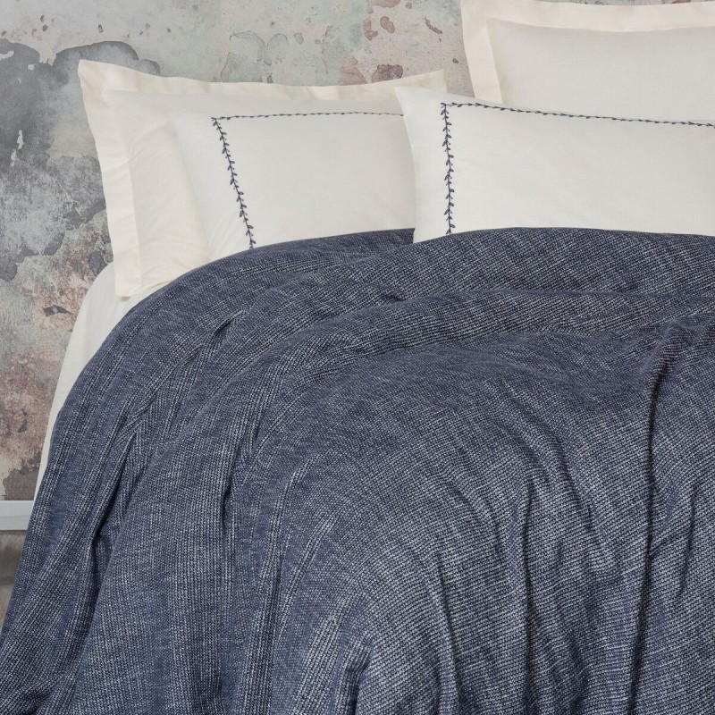 Cotton Box Embrova Çift Kişilik Pike Takımı Şönil Loom Lacivert