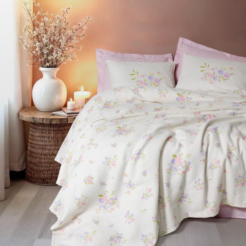 Cotton Box Estiva Çift Kişilik Pike Takımı Petal Pembe