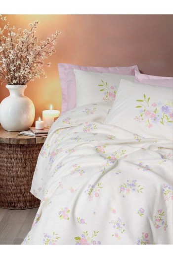Cotton Box Estiva Çift Kişilik Pike Takımı Petal Pembe Cotton Box Estiva Çift Kişilik Pike Takımı Petal Pembe