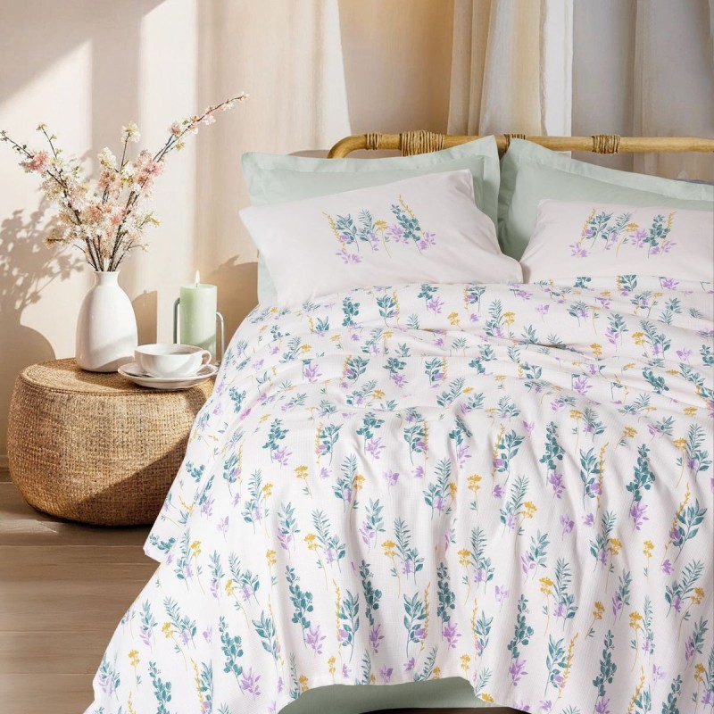 Cotton Box Estiva Çift Kişilik Pike Takımı Twig Mint