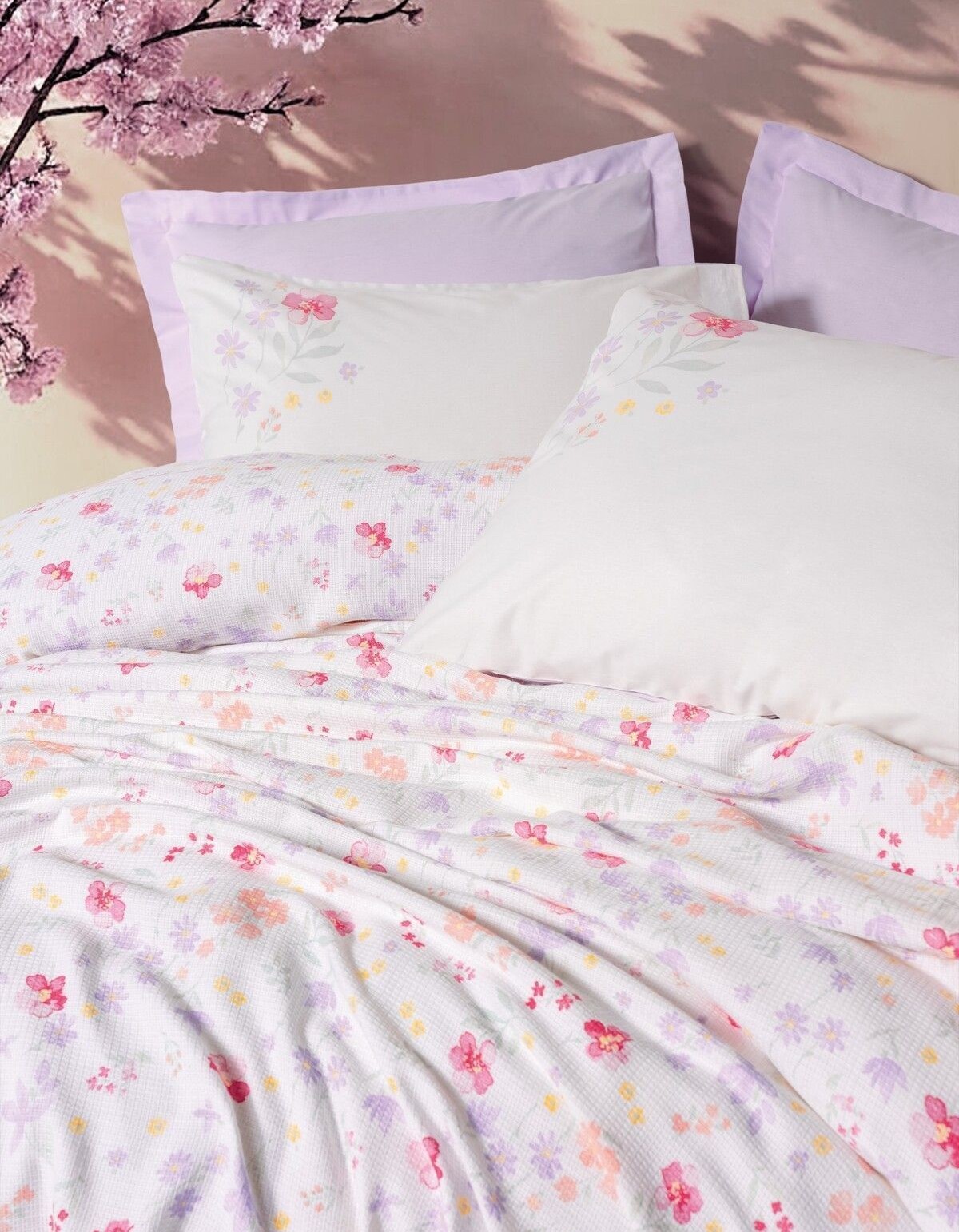 Cotton Box Estiva Çift Kişilik Pike Takımı Winsome Lila