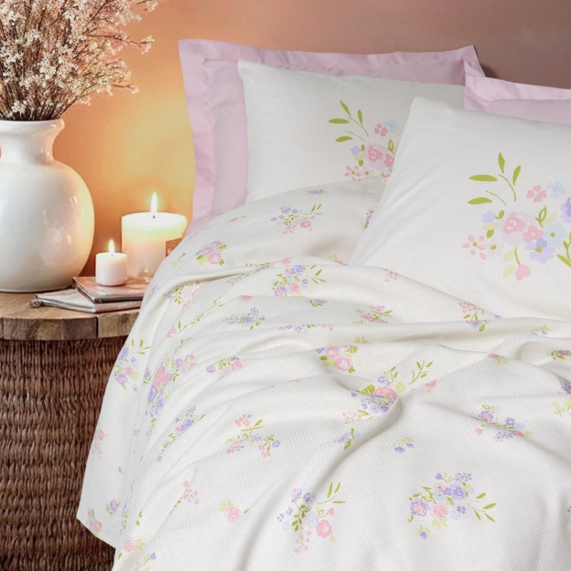 Cotton Box Estiva Tek Kişilik Pike Takımı Petal Pembe