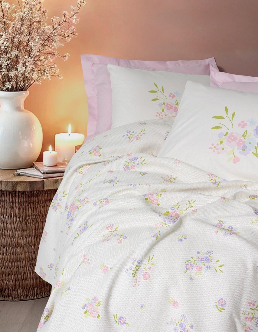 Cotton Box Estiva Tek Kişilik Pike Takımı Petal Pembe