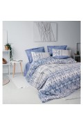 Cotton Box Ethnic Ranforce Çift Kişilik Nevresim Takimi Cleo Mavi