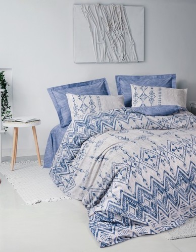 Cotton Box Ethnic Ranforce Çift Kişilik Nevresim Takimi Cleo Mavi Cotton Box Ethnic Ranforce Çift Kişilik Nevresim Takimi Cleo Mavi