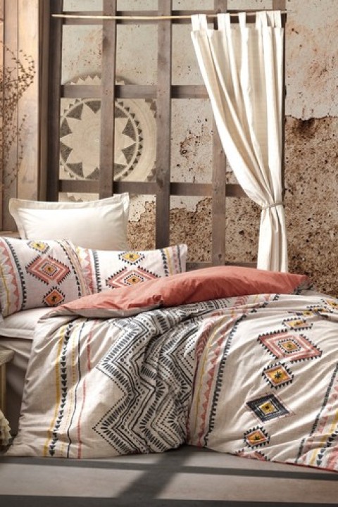 Cotton Box Ethnic Ranforce Çift Kişilik Nevresim Takimi Felix Kiremit