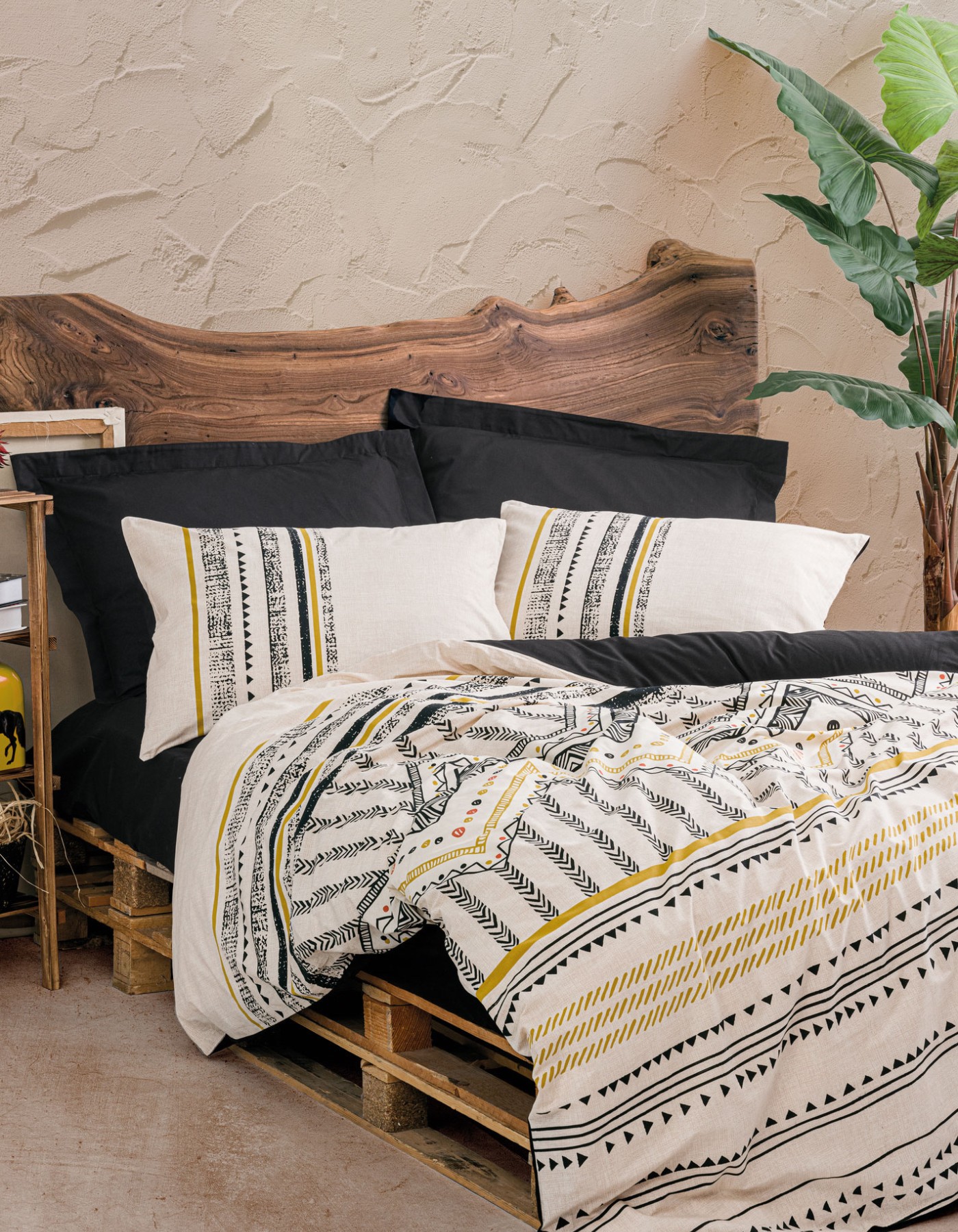 Cotton Box Ethnic Ranforce Çift Kişilik Nevresim Takimi Elvira Siyah