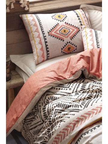Cotton Box Ethnic Ranforce Tek Kişilik Nevresim Takimi Felix Kiremit