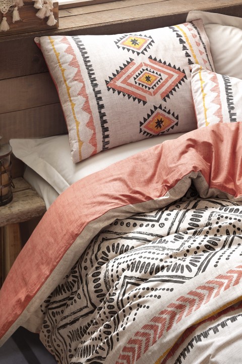 Cotton Box Ethnic Ranforce Tek Kişilik Nevresim Takimi Felix Kiremit