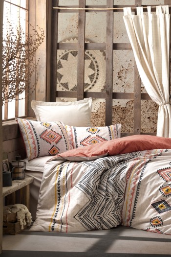 Cotton Box Ethnic Ranforce Tek Kişilik Nevresim Takimi Felix Kiremit