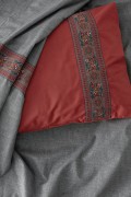 Cotton Box Folk Ark Çift Kişilik Nevresim Takımı Felina Bordo görseli 2