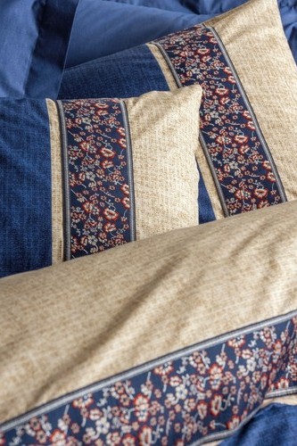 Cotton Box Folk Ark Çift Kişilik Nevresim Takımı Rayen Lacivert