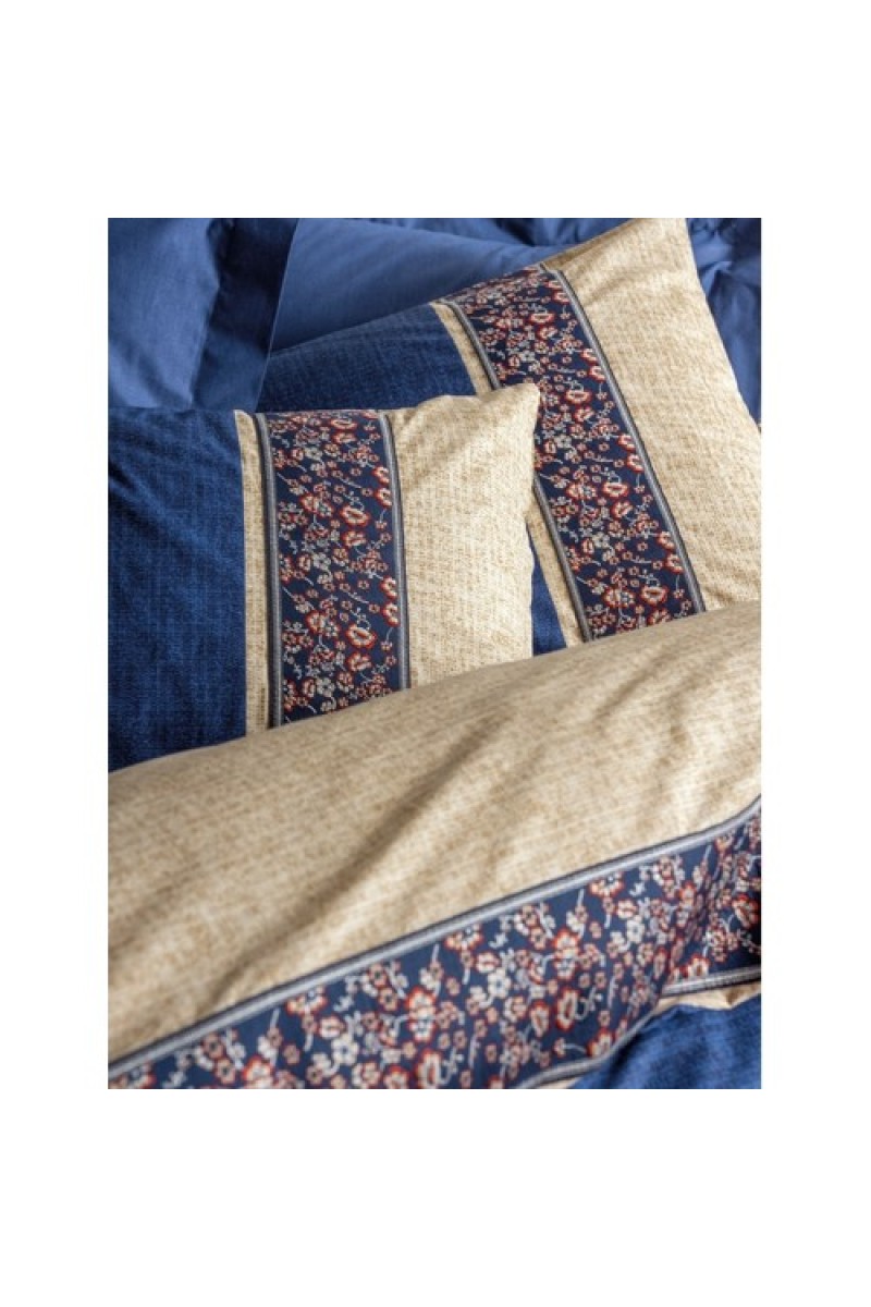 Cotton Box Folk Ark Çift Kişilik Nevresim Takımı Rayen Lacivert detay görseli