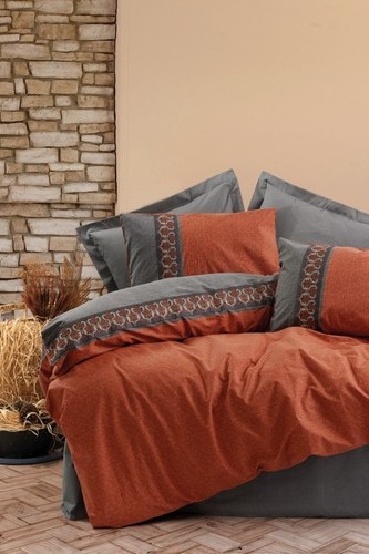 Cotton Box Folk Ark Çift Kişilik Nevresim Takımı Tamaya Kiremit