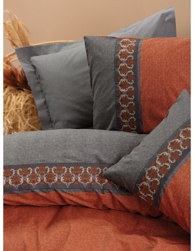 Cotton Box Folk Ark Çift Kişilik Nevresim Takımı Tamaya Kiremit