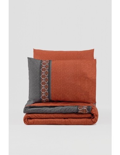 Cotton Box Folk Ark Çift Kişilik Nevresim Takımı Tamaya Kiremit