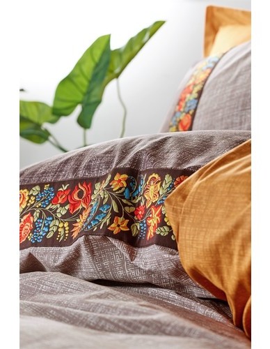 Cotton Box Folk Ark Çift Kişilik Nevresim Takımı  Vizon
