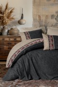 Cotton Box Folk Ark Çift Kişilik Nevresim Takımı Yamka Bej
