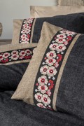 Cotton Box Folk Ark Çift Kişilik Nevresim Takımı Yamka Bej görseli 2