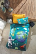Cotton Box Genç Odası Tek Kişilik Lastikli Çarşaflı Nevresim Takımı Astronaut görseli 2