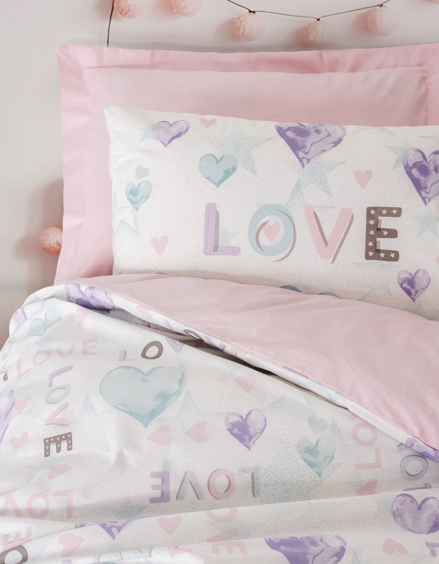 Cotton Box Genç Odası Tek Kişilik Lastikli Çarşaflı Nevresim Takımı Lovella Pembe