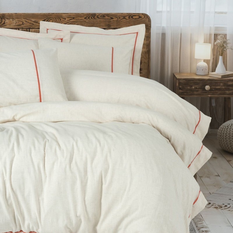 Cotton Box inborn Banded Çift Kişilik Nevresim Takımı Turuncu Cotton Box inborn Banded Çift Kişilik Nevresim Takımı Turuncu