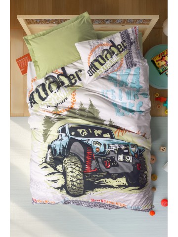 Cotton Box Junior Tek Kişilik Lastikli Çarşaflı Nevresim Takımı Adventure Yeşil