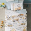 Cotton Box Junior Tek Kişilik Lastikli Çarşaflı Nevresim Takımı Buildo Mavi