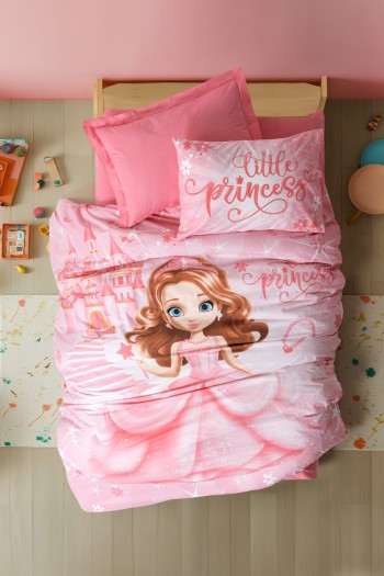 Cotton Box Junior Tek Kişilik Lastikli Çarşaflı Nevresim Takımı Gimbiya Pembe