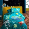 Cotton Box Junior Tek Kişilik Lastikli Çarşaflı Nevresim Takımı Track Turkuaz