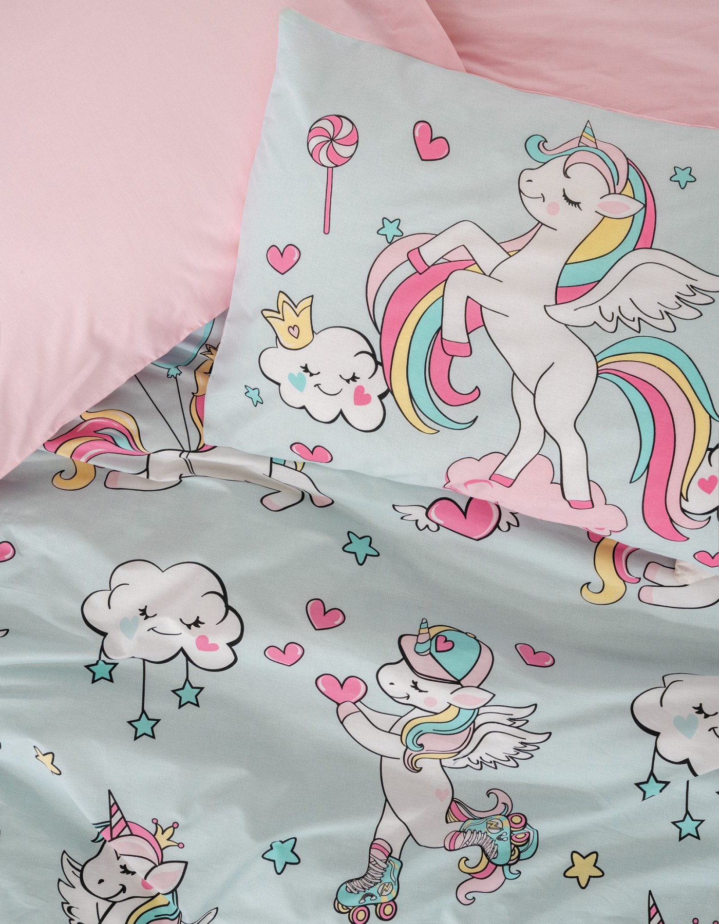 Cotton Box Junior Tek Kişilik Lastikli Çarşaflı Nevresim Takımı Twinka Pembe