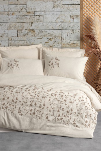 Cotton Box Keten Çift Kişilik Nevresim Takımı Hemera