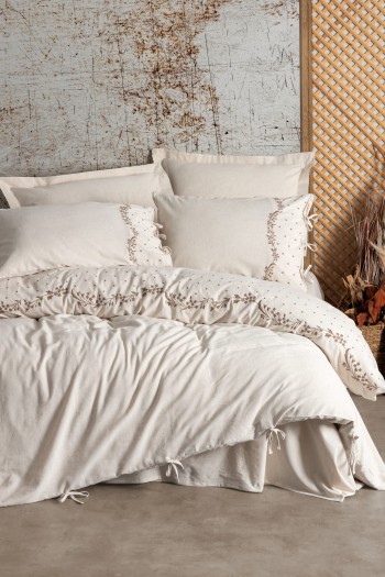 Cotton Box Keten Çift Kişilik Nevresim Takımı Pelias