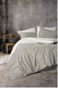 Cotton Box Klein Nakışlı Çift Kişilik Nevresim Takımı Moke Kahve