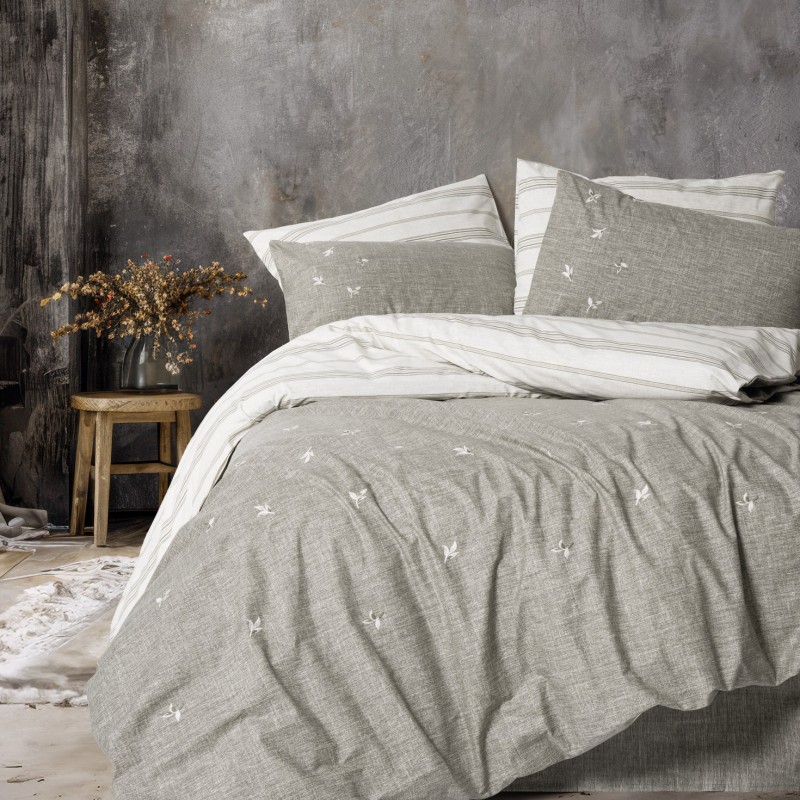 Cotton Box Klein Nakışlı Çift Kişilik Nevresim Takımı Moke Kahve Cotton Box Klein Nakışlı Çift Kişilik Nevresim Takımı Moke Kahve