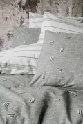 Cotton Box Klein Nakışlı Çift Kişilik Nevresim Takımı Patara Gri görseli 2