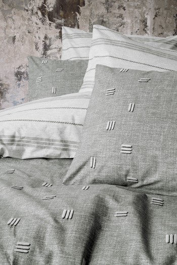 Cotton Box Klein Nakışlı Çift Kişilik Nevresim Takımı Patara Gri