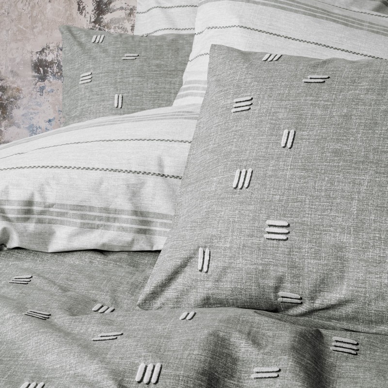 Cotton Box Klein Nakışlı Çift Kişilik Nevresim Takımı Patara Gri Cotton Box Klein Nakışlı Çift Kişilik Nevresim Takımı Patara Gri