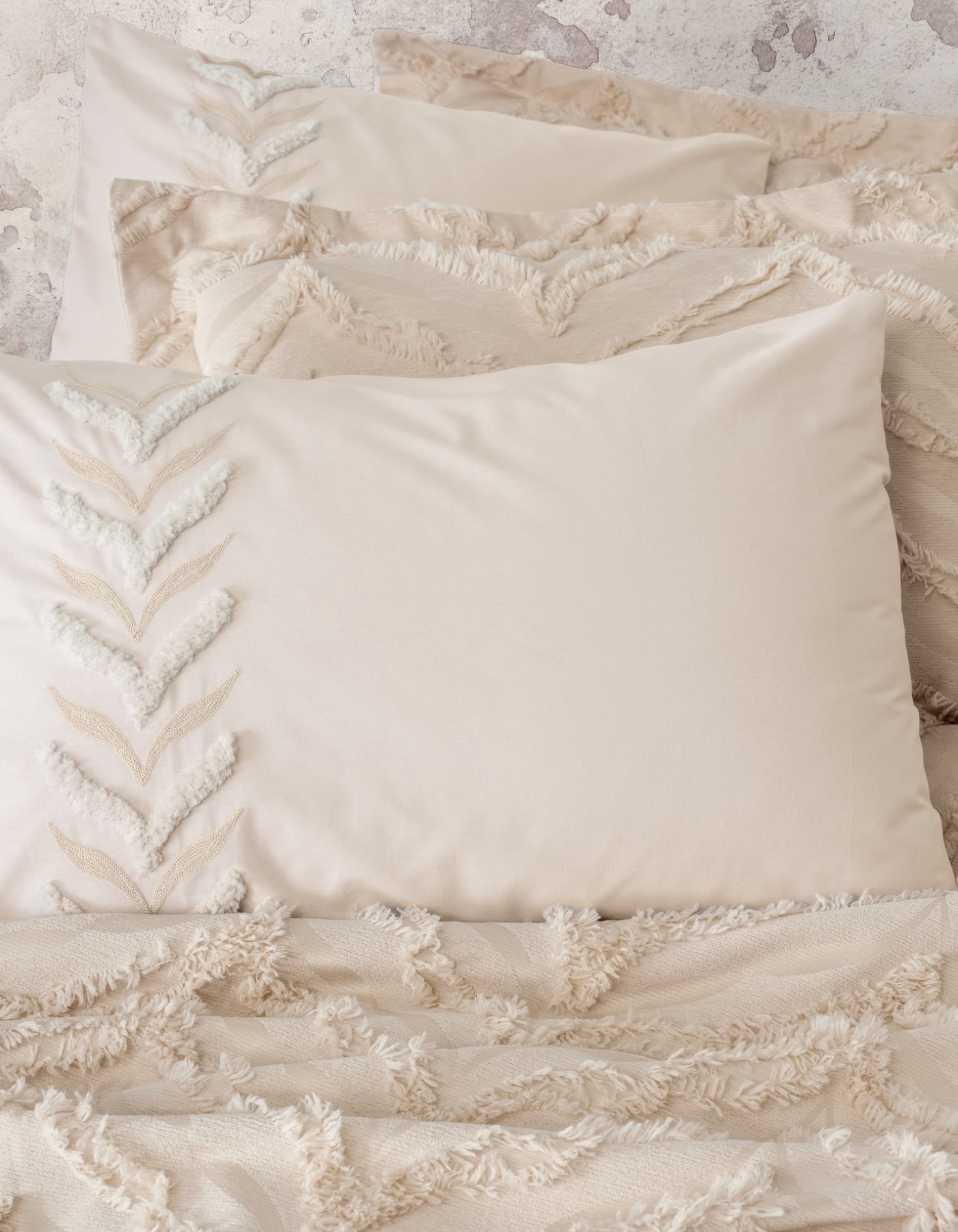 Cotton Box Limi Yatak Örtülü Nevresim Takımı Crimp Bej