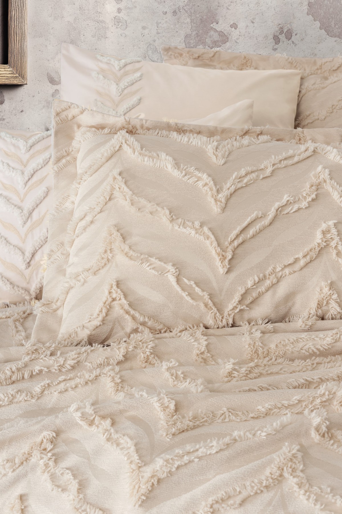 Cotton Box Limi Yatak Örtülü Nevresim Takımı Crimp Bej Cotton Box Limi Yatak Örtülü Nevresim Takımı Crimp Bej