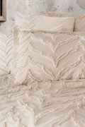 Cotton Box Limi Yatak Örtülü Nevresim Takımı Crimp Bej görseli 3