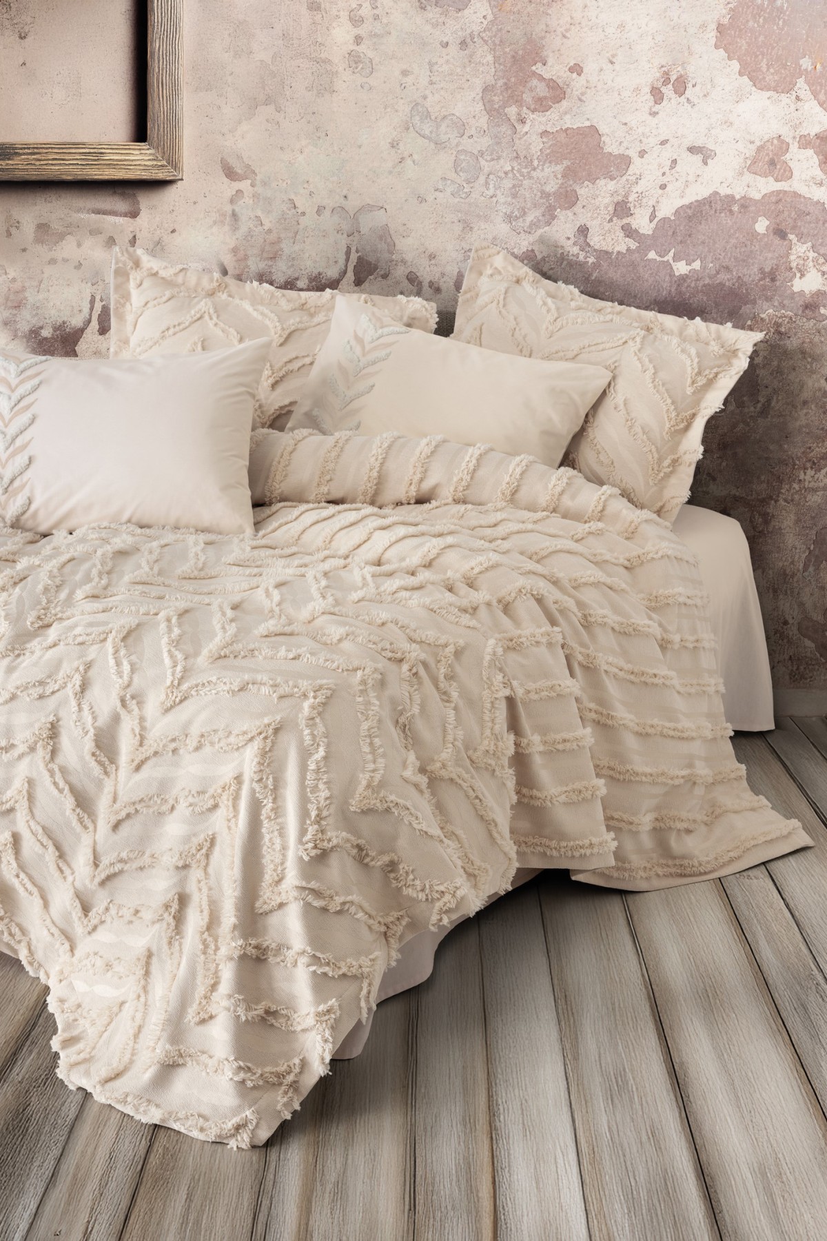 Cotton Box Limi Yatak Örtülü Nevresim Takımı Crimp Bej Cotton Box Limi Yatak Örtülü Nevresim Takımı Crimp Bej