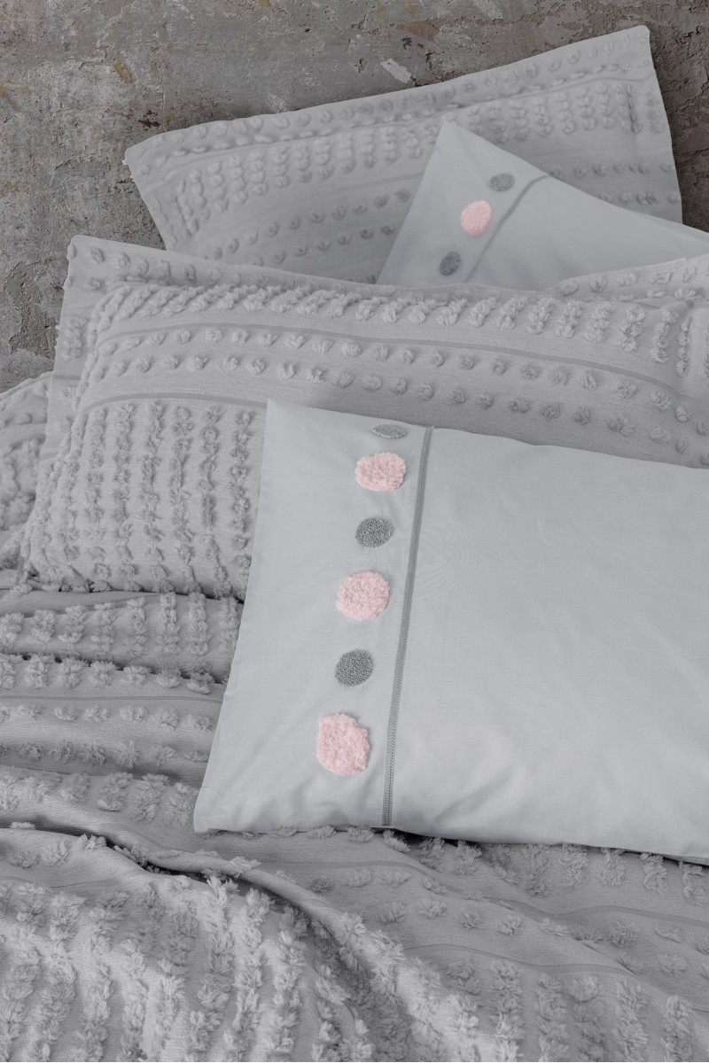 Cotton Box Limi Yatak Örtülü Nevresim Takımı Siva Gri detay görseli